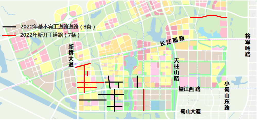 2022年運(yùn)河新城道路建設(shè)示意圖。