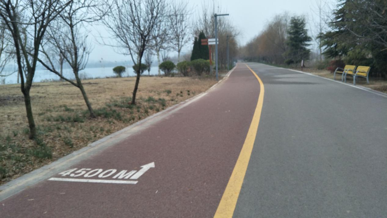 南湖體育公園內(nèi)的健身步道?；幢笔形穆皿w局供圖