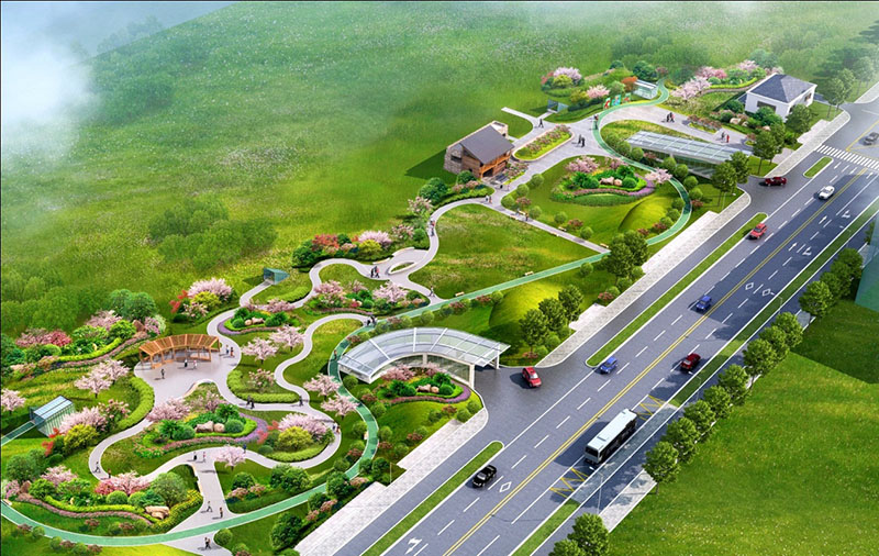 大店停車場地上游園地下停車效果圖（建設中）.