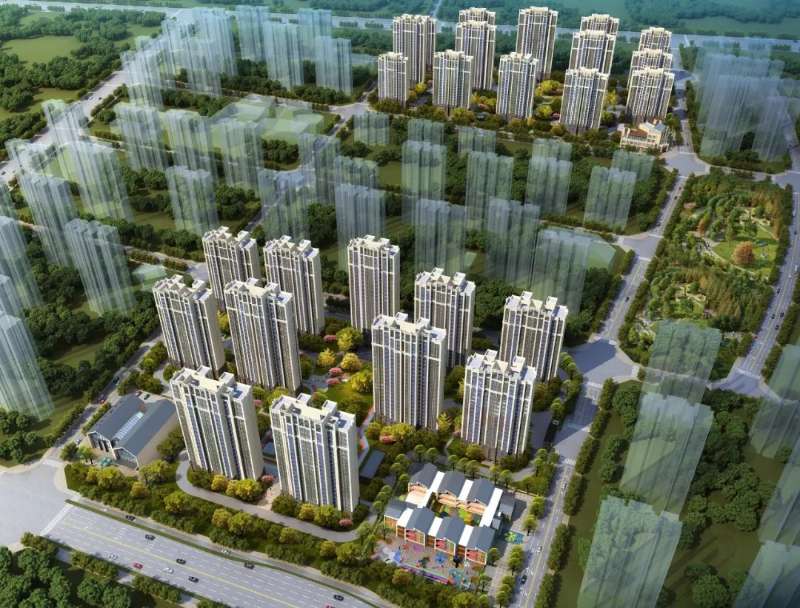 西城菊苑鳥瞰圖，高品質商品房建設滿足各類人群的住房需求。