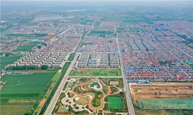 采煤沉陷區(qū)群眾搬遷安置區(qū)全景。