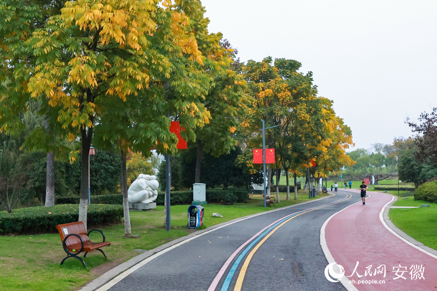 隨處可見(jiàn)的新座椅，成了神山公園又一道風(fēng)景。人民網(wǎng) 張俊攝