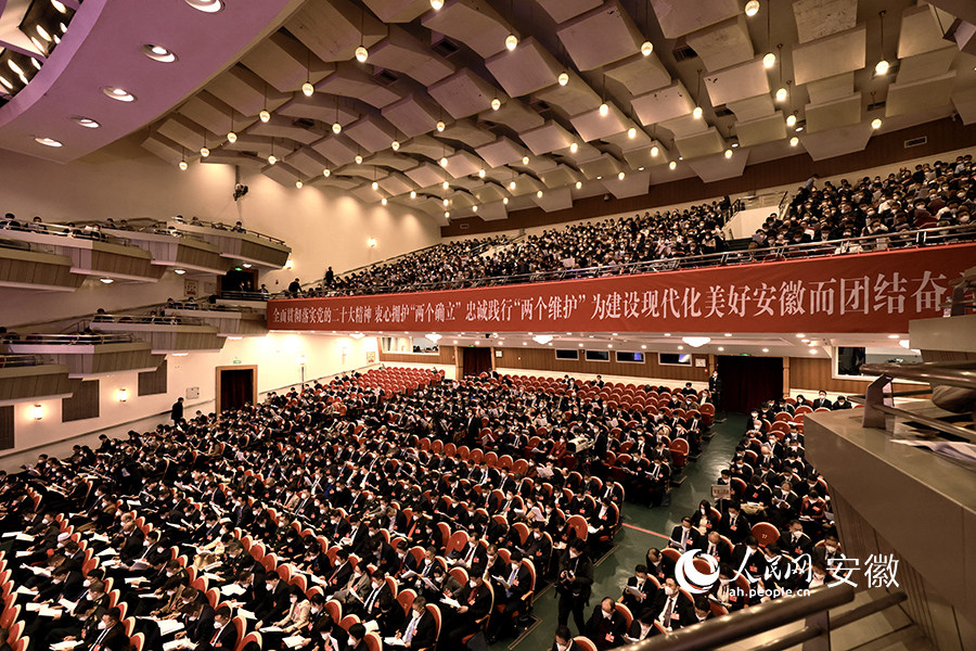 安徽省十四屆人大一次會議現(xiàn)場。人民網(wǎng) 王曉飛攝