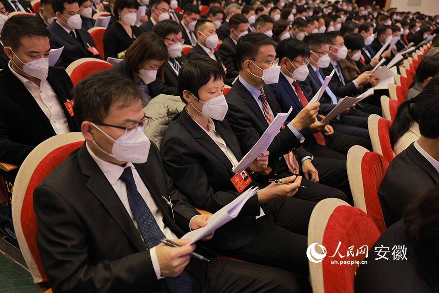安徽省十四屆人大一次會(huì)議現(xiàn)場(chǎng)。人民網(wǎng) 王曉飛攝
