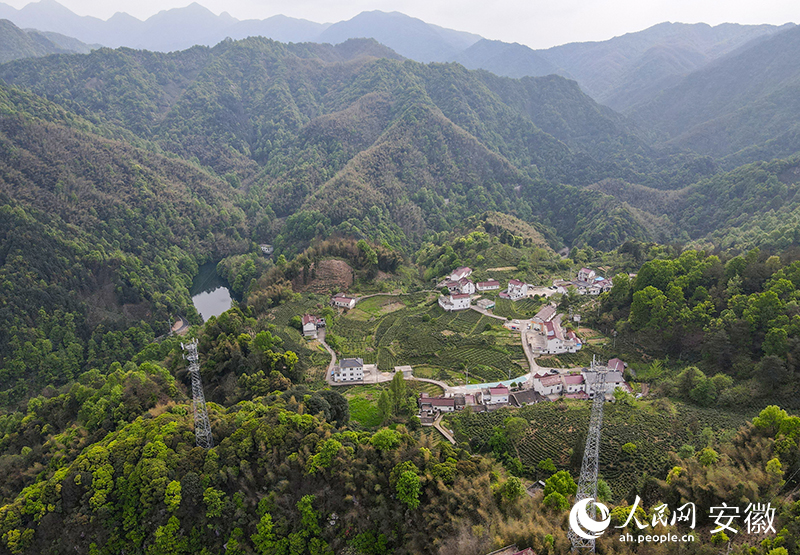 航拍貴池區(qū)梅村鎮(zhèn)霄坑村。人民網(wǎng) 王銳攝
