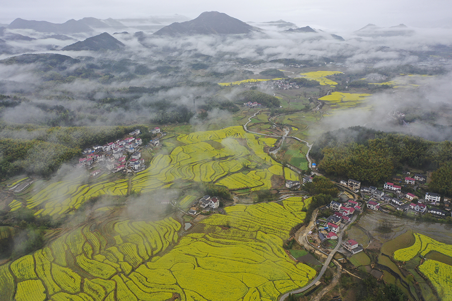 航拍鏡頭下，猶如一幅寫意山水畫。江建興攝