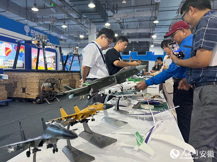 在展廳，各式飛機(jī)模型尤為受寵。人民網(wǎng)記者 汪瑞華攝