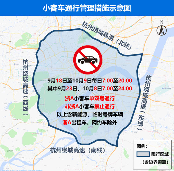 小客車通行管理措施示意圖。浙江交警供圖
