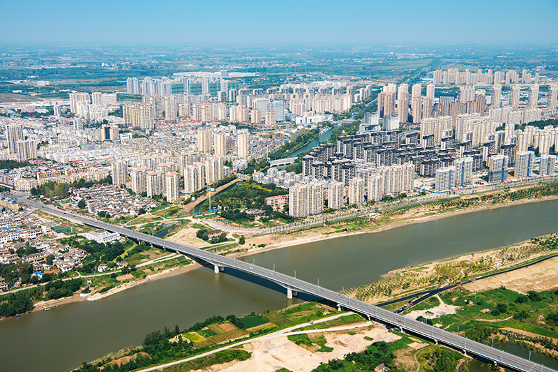 航拍界首城市風(fēng)光。界首市委宣傳部供圖