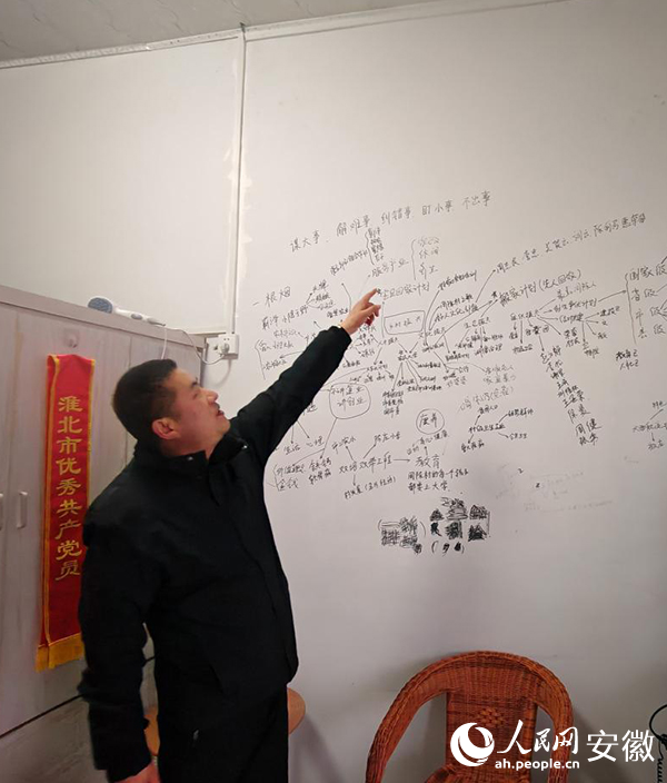在他眼里，思維導(dǎo)圖就是工作指南。 人民網(wǎng)記者 張磊攝