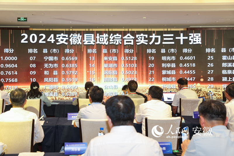 2024安徽縣域綜合實(shí)力30強(qiáng)發(fā)布。人民網(wǎng)記者 張俊攝