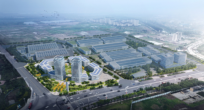 蚌埠商業(yè)航天產(chǎn)業(yè)園建成效果圖。蚌埠市委宣傳部供圖
