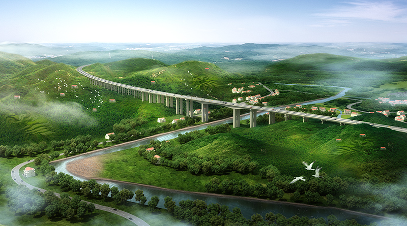 陡沙河特大橋效果圖。安徽建工 供圖.jpg