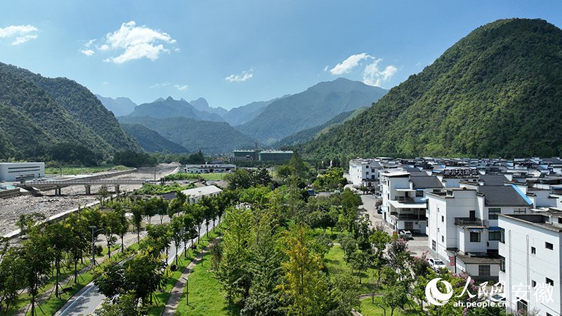 2.石臺縣大演鄉(xiāng)新火村青山環(huán)繞。人民網記者 陶濤攝