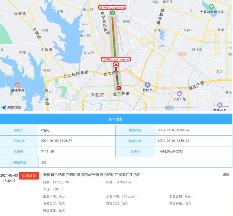 電動車載檢測儀試用反饋數(shù)據(jù)。合燃華潤燃氣供圖