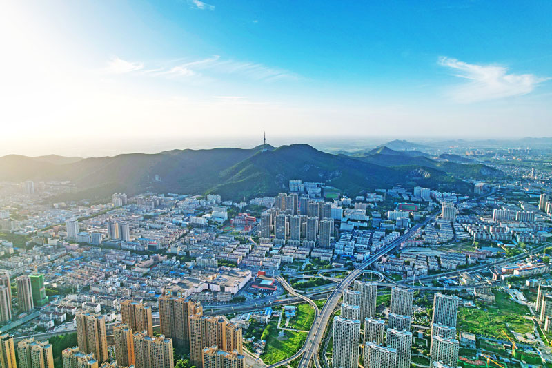 淮北市城區(qū)航拍圖?；幢笔形麄鞑抗﹫D