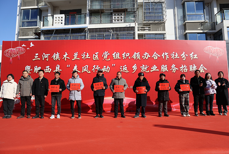 現(xiàn)場為社員代表舉行分紅儀式。肥西縣委宣傳部供圖