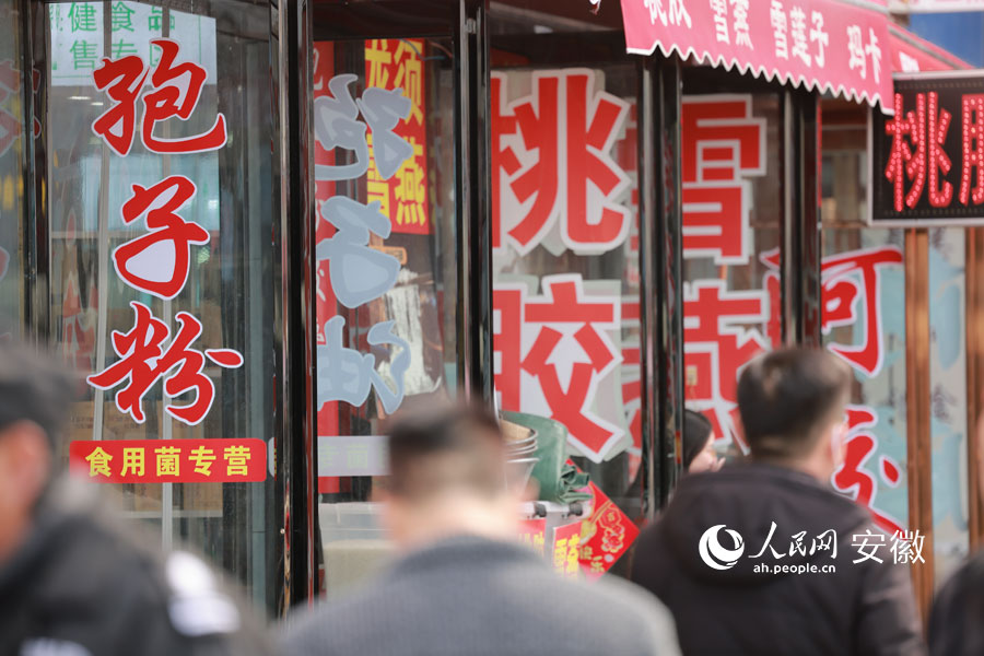 大市場(chǎng)內(nèi)各式各樣的中藥材招牌。人民網(wǎng)記者 王曉飛攝