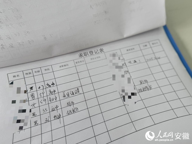 不少零工前來登記求職信息。 人民網(wǎng) 呂歡歡攝