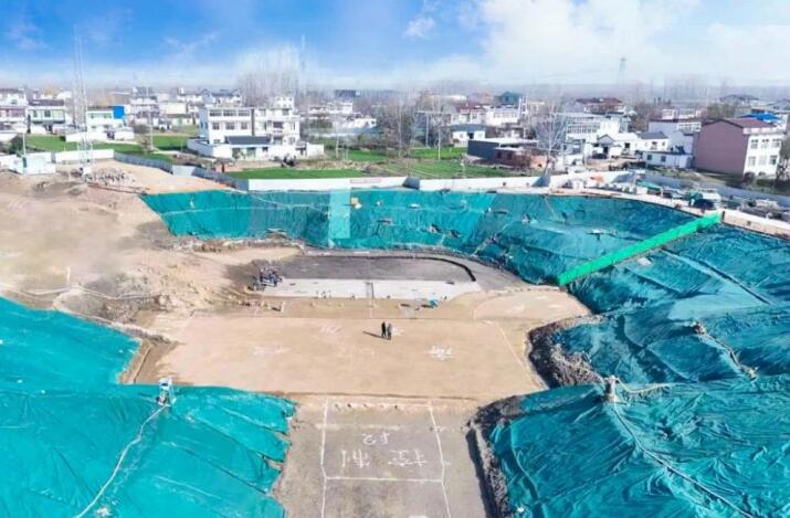 建設(shè)中的方邱湖洼地治理項(xiàng)目。安徽建工集團(tuán)供圖