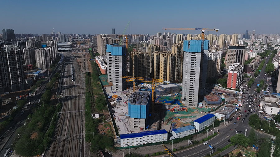 合肥市南新莊城中村改造復(fù)建點(diǎn)項(xiàng)目施工現(xiàn)場。安徽建工建設(shè)投資集團(tuán)供圖 